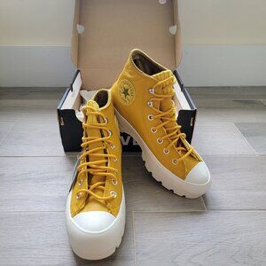 Yellow Converse Lugged High Top Boot